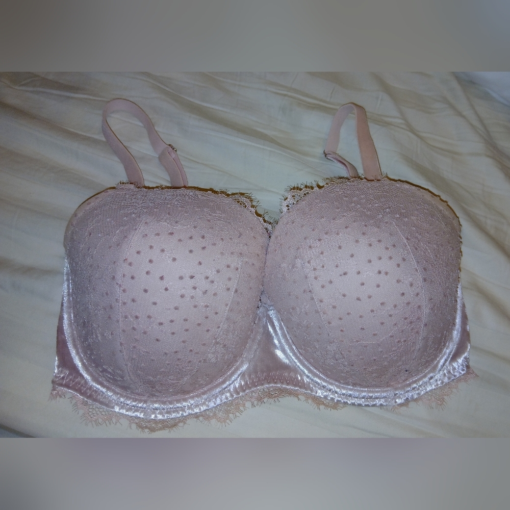 Victorias Secret Lined Demi Elegant Lace Women's Bra in Soft Pink